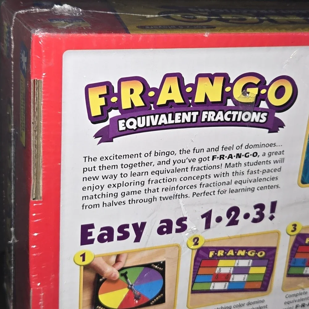 NEW Frango Fractions The Fraction‎ Bingo Game COMPLETE Educational Homeschool